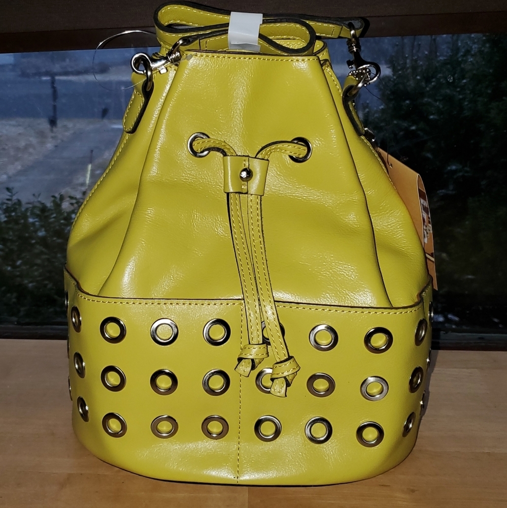 🥳Patricia Nash Leather Embrisi Drawstring Bag with Grommets